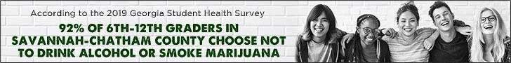 According to the 2019 Georgia Student Health Survey, 29% of 6th-12th graders in Savannah-Chatham County choose not to drink alcohol or smoke marijuana